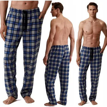 Pánské pyžamo Pánské pyžamové kalhoty volné pohodlné domácí ATLANTIC NMB-045 šedé - XXL