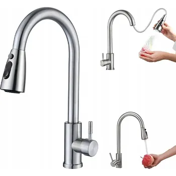 Vodovodní baterie KUCHYŇSKÁ BATERIE DŘEZOVÁ STOJÍCÍ FLEXIBILNÍ KOHOUTEK 3/8"