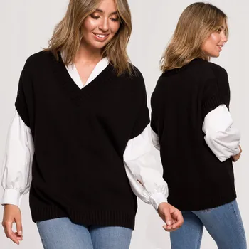 Dámský svetr BeWear dámský svetr černý volný k bokům velikost S/M