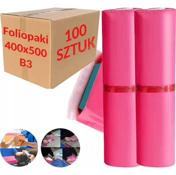 Obálka Plastové Obálky pro balení 400x500 mm, růžové - 100 ks (B3)