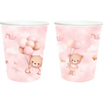 Party nádobí Růžové plyšové medvídky s Kelímky 250 ml 6 kusů pro děti od jednoho roku