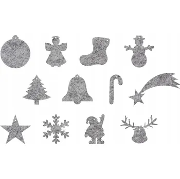 Vánoční dekorace Filcové ozdoby na vánoční stromeček 12 Ks