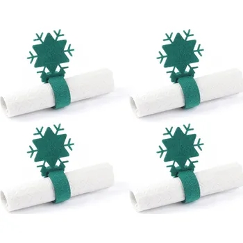 Vánoční dekorace Filcové kroužky na ubrousky s vánoční tématikou, 21 cm