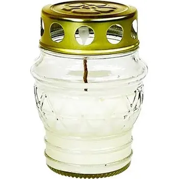 Svíčka Skleněná Hřbitovní Svíčka "Kacperek" (10 cm) červená