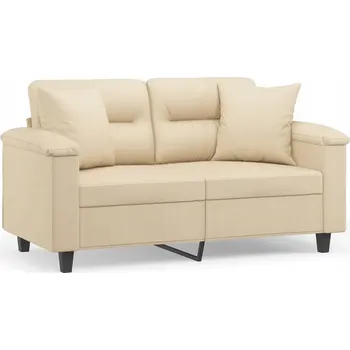 Pohovka Dvojmístná pohovka s polštáři krémová 150x77x80cm