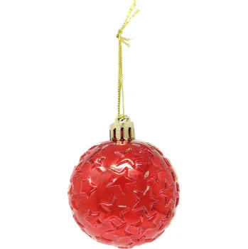 Vánoční dekorace Červené vánoční Vánoční Baňky Hvězdičky 5 cm 6 ks