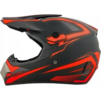 Helma na motorku ENDURO CROSS PŘILBA NA ČTYŘKOLKU ATV PITBIKE KOLO BMX KOLOBĚŽKU ČERNÁ ČERVENÁ M