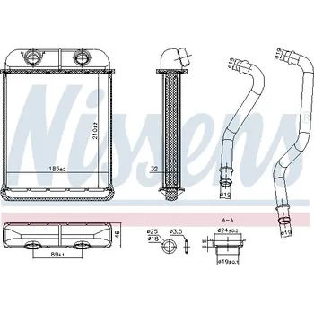 Výměník tepla pro vnitřní vytápění NISSENS 707257