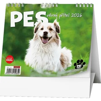 Kalendář Baloušek Tisk Stolní kalendář mini Pes věrný přítel 2026