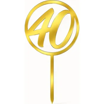 Obraz Zlatý zrcadlový topper s číslem 40 na narozeniny