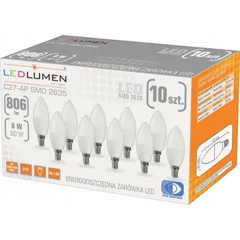 Žárovka Sada 10x LED žárovka E14 SVÍČKA 8W=75W 806lm NEmrká Teplá bílá 3000K