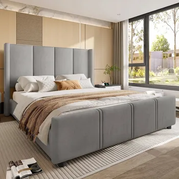 Postel Patrová postel Arhatreya moderní 140 x 190 cm šedá