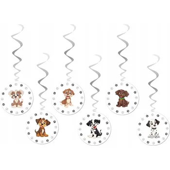 Zahradní dekorace Spirály Závěsná dekorace Pejsci Pes Pejsek mix 6 kusů Narozeniny