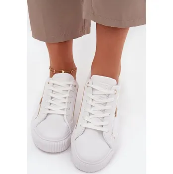 Dámské tenisky Dámské tenisky z eko kůže Big Star – bílá/zlatá Velikost: 39