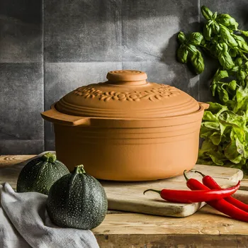Hrnec BROWIN Roman Pot 4 l - římský hliněný hrnec s poklicí