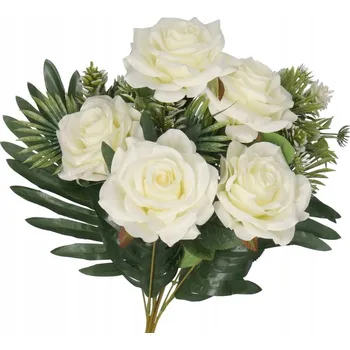 umělá květina RŮŽE V KYTICI UMĚLÉ KVĚTINY JAKO ŽIVÉ 49 CM VELKÁ KYTICE HUSTÁ