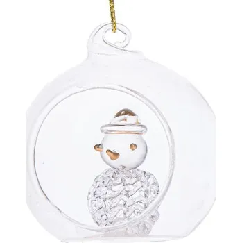 Vánoce Casa de Engel Skleněná závěsná baňka se sněhulákem 00