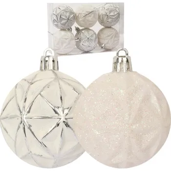Vánoční ozdoba Sada 6 plastových baněk vánoční baňky na stromeček
