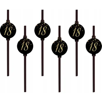 Brčka černá 18 osmnácté narozeniny - 6 ks