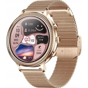 Hodinky V60 1,39palcové chytré hodinky Bluetooth Zlatá ocel