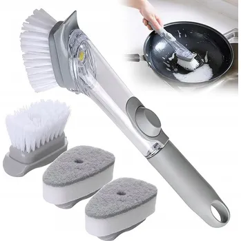 Kartáč na nádobí Kartáč s dávkovačem saponátu na nádobí plus houbička