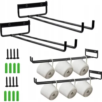 Sklenice VĚŠÁK NA SKLENIČKY NA VÍNO NÁSTĚNNÝ DRŽÁK NA SKLENIČKY DO SKŘÍNĚ 4KS