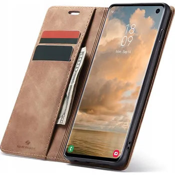 Pouzdro na mobilní telefon Pouzdro s klopou Spacecase pro Samsung Galaxy S10e, hnědé