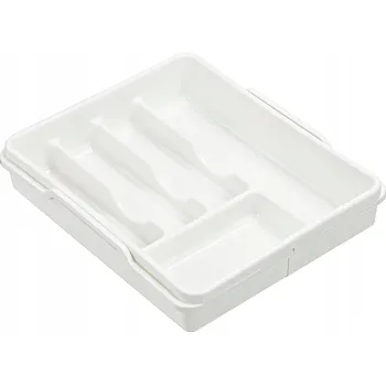 Příborník do zásuvky příborník 38x32(50)x7,5cm, bílý, nastav. 5přihr.,plast
