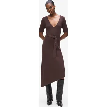 Dámské oblečení ŠATY KARL LAGERFELD BELTED KNIT DRESS JAVA