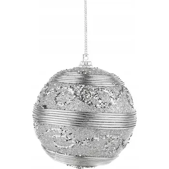 Vánoční dekorace Vánoční baňky na stromeček stříbrné 10 cm 2 ks Vánoce