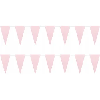 Růžový narozeninový banner s vlaječkami, 250 cm, pro oslavu 1. narozenin