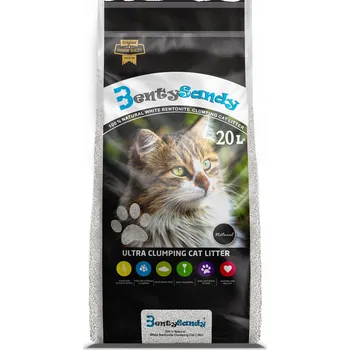 Benty Sandy Přírodní bílý Bentonitové stelivo 20l do kočičí toalety pro kočky