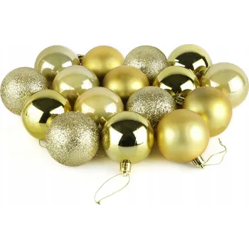 Vánoční dekorace Vánoční baňky na stromeček zlaté, 6 cm, 1, 6 Ks .