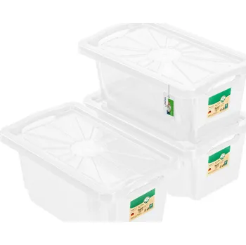 Úložný box 3x Nádoba 6,5L Franz pro skladování, stohovatelná + Víko