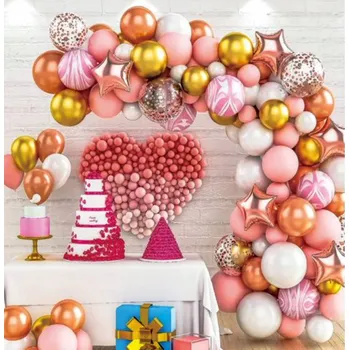 Balónek Sada balónků pro girlandu růžovo-zlatá 71 Ks.