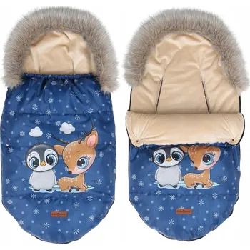 Příslušenství pro přepravu dětí NÁNOŽNÍK DO KOČÁRKU, SÁNÍ, KORBIČKY VODĚODOLNÝ ZATEPLENÝ S KOŽÍŠKEM BABYMAM