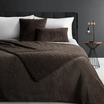 Přehoz na lůžko PŘEHOZ NA POSTEL NINA 220X240 CM TMAVĚHNĚDÝ
