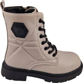 Dámská zimní obuv DÍVČÍ ŠNĚROVACÍ BOTY MISS E KOTNÍKOVÉ BOTY NA SILNÉ PODRÁŽCE BEIGE 37
