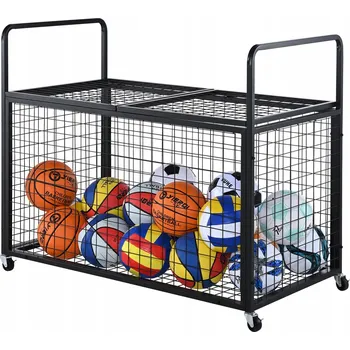 VEVOR Vozík na míče 115X61X91.2CM Garážový organizér na sportovní míče Ocel