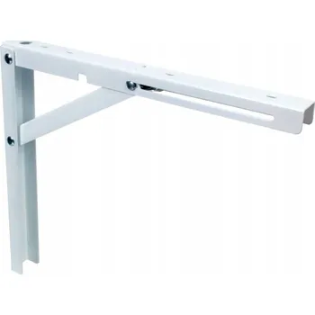 police Skládací úhelník / podpěra police, rozkládací, pod poličku, 40 cm, bílý lakovaný