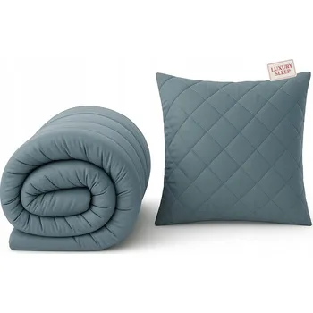 Polštář Sada šedá přikrývka 140x200 + polštář 70x80 antialergický Vysoký