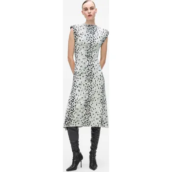 Dámské šaty ŠATY KARL LAGERFELD SNOW LEO JACQUARD KNIT DRESS AOP KARL SNOW LEOPARD