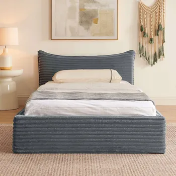 Postel Jednolůžková dřevěná postel Arhatreya 90x200 cm šedá