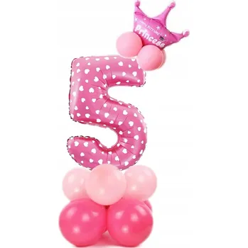 Balónek Sada balónků růžové číslo, číslice 5 k narozeninám
