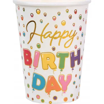 Party nádobí Papírové Kelímky s barevnými tečkami na narozeniny