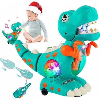 Figurka HUDBA HRAČKA DINOSAURUS S POHYBLIVOU PUSOU A OCÁSKEM, SVĚTLO A HUDBA