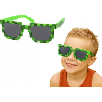 PIXELOVÉ BRÝLE 8 BIT zelené styl Minecraft TSG-298 dárek na párty