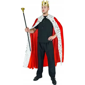 Karnevalový kostým Pánský kostým Kraszek červený univerzální s korunou a pláštěm