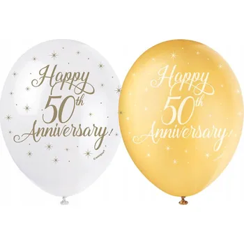 Balónek Balónky Happy 50th Anniversary Výročí 30cm 5ks