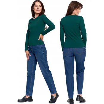 Dámská halenka Dámská hladká bavlněná halenka s dlouhým rukávem, tmavá zeleň S